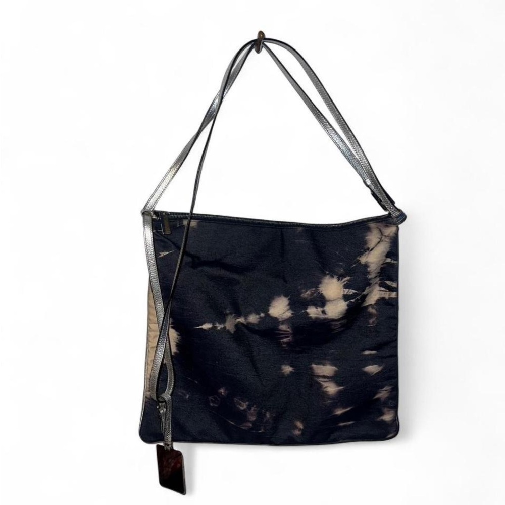 Celine 2000 Macadam Tie Dye Demin Silver Learher Shoulder HandBag Tote